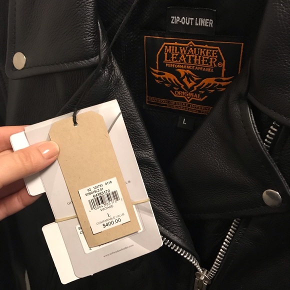 milwaukee leather asymmetrical motorcycle jacket - Picture 2 of 5